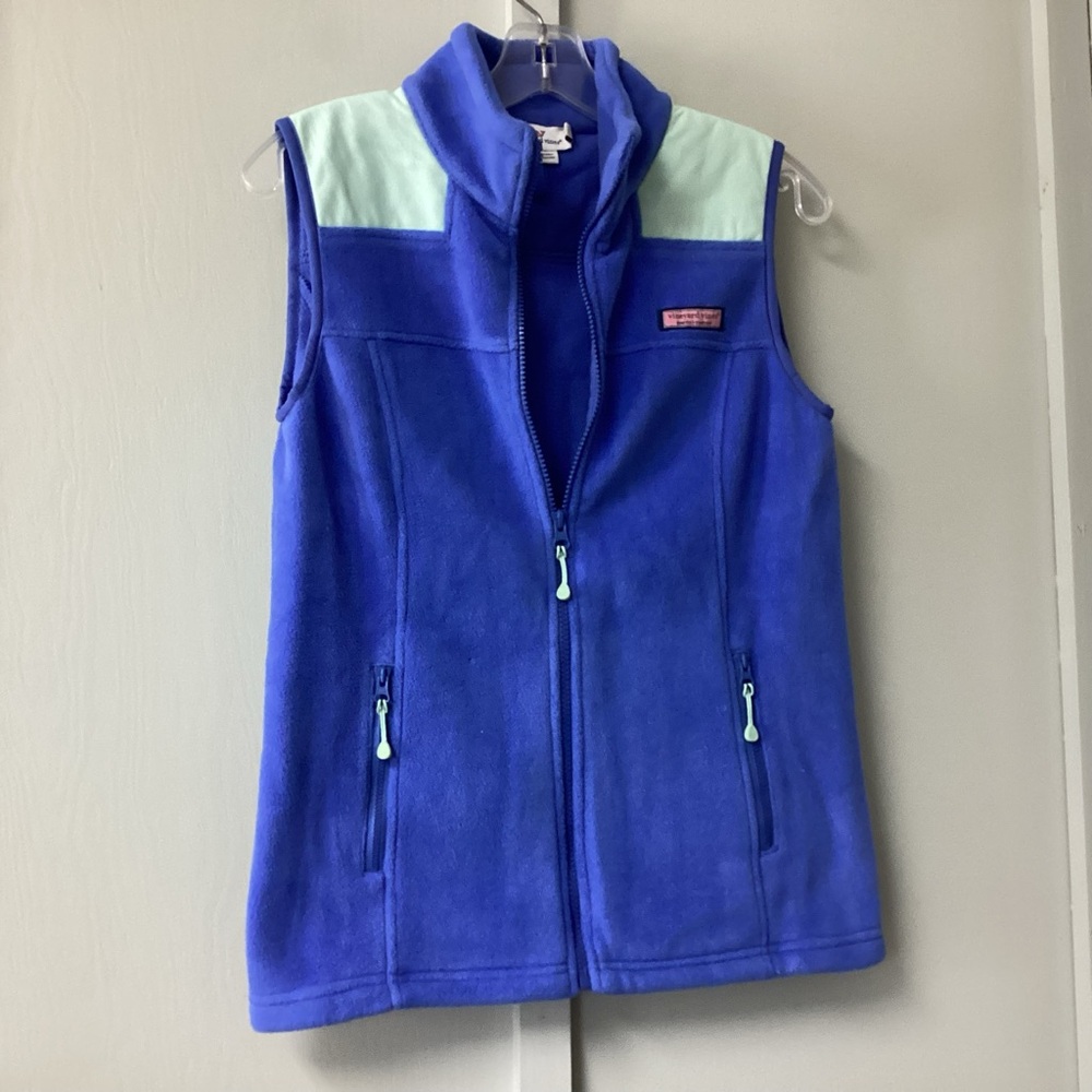 Vineyard Vines Blue and Mint Fleece Vest Size XS